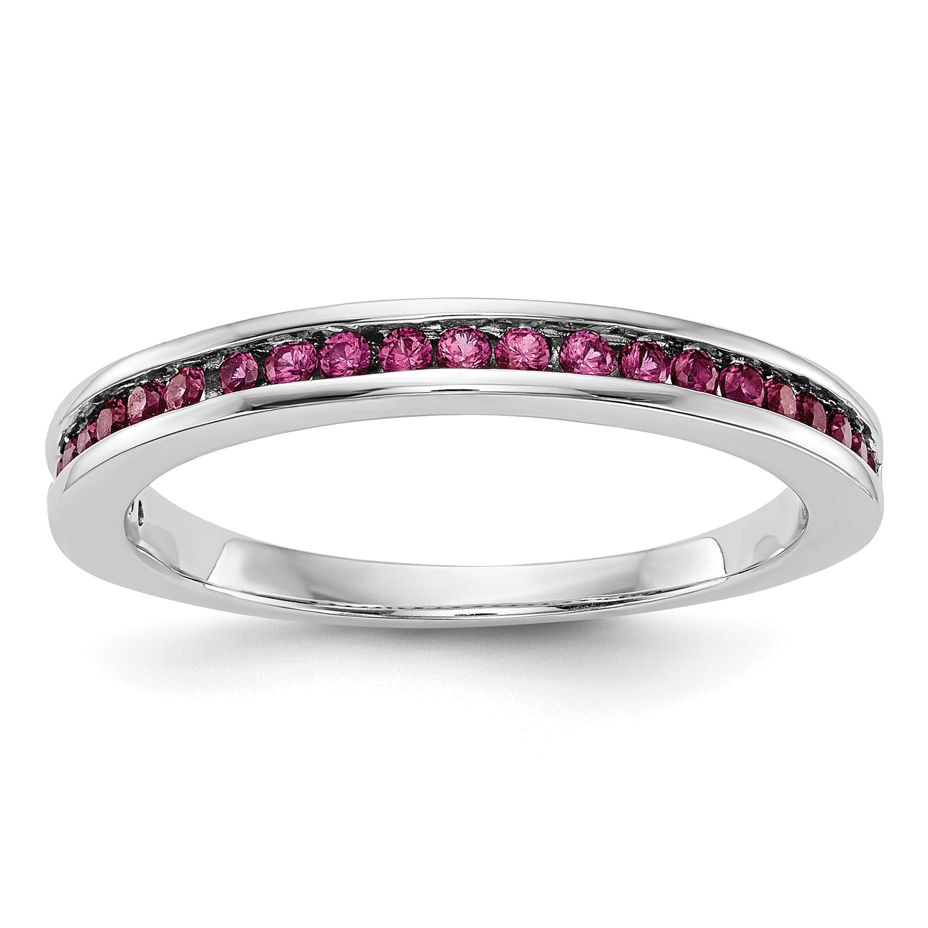 14k White Gold Ruby Complete Channel Band Main image