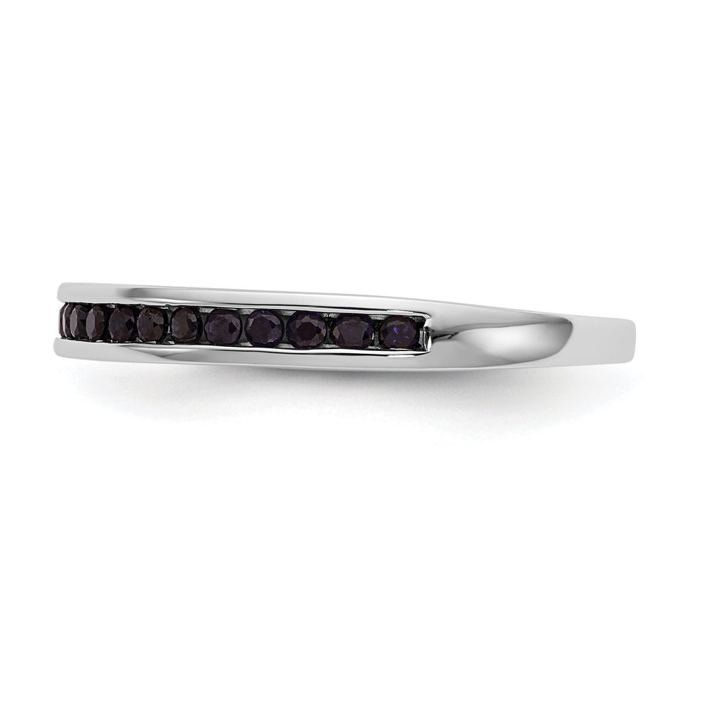 14k White Gold Blue Sapphire Complete Channel Band