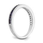 14k White Gold Blue Sapphire Complete Channel Band