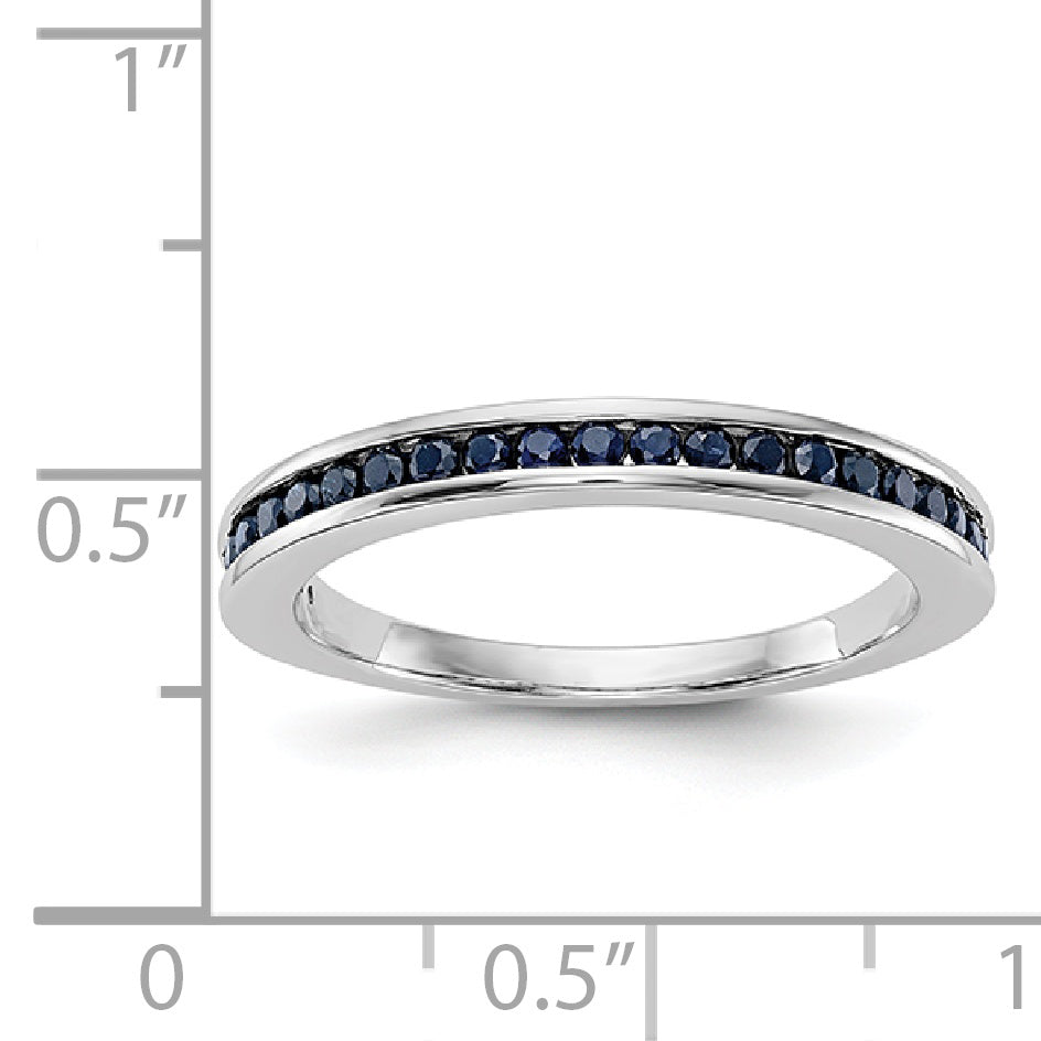 14k White Gold Blue Sapphire Complete Channel Band
