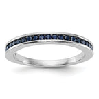 14k White Gold Blue Sapphire Complete Channel Band