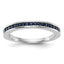 14k White Gold Blue Sapphire Complete Channel Band