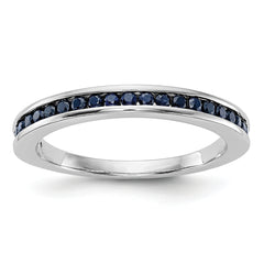 14k White Gold Blue Sapphire Complete Channel Band