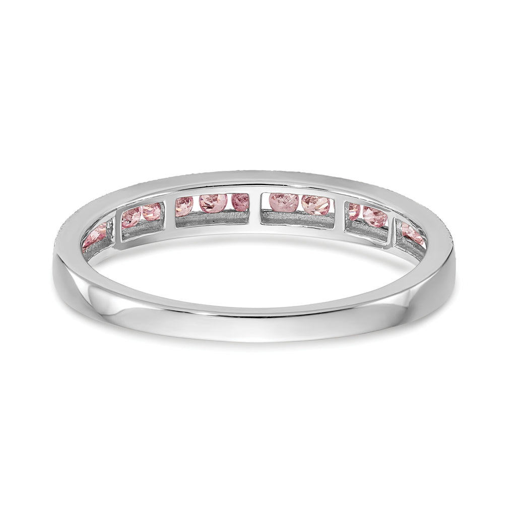 14k White Gold Pink Sapphire Complete Channel Band