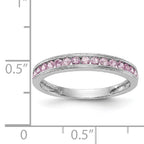 14k White Gold Pink Sapphire Complete Channel Band