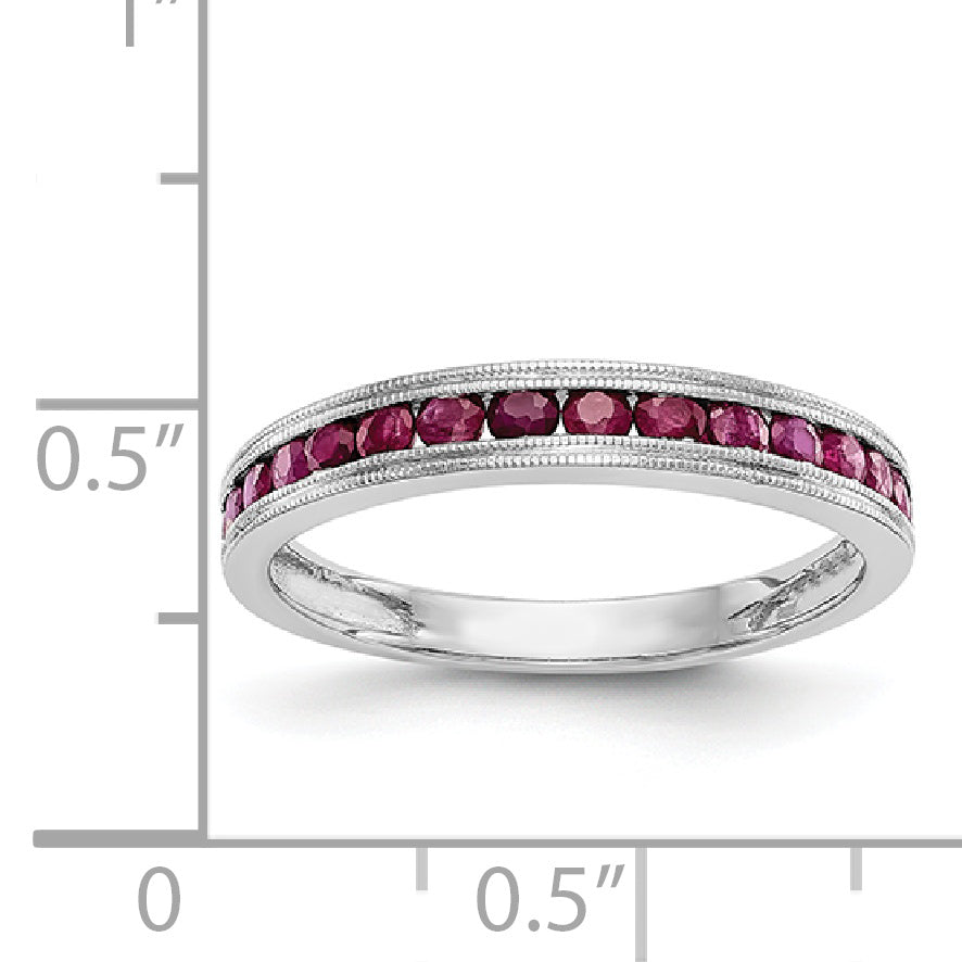 14k White Gold Ruby Complete Channel Band