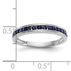 10K White Gold Blue Sapphire Band