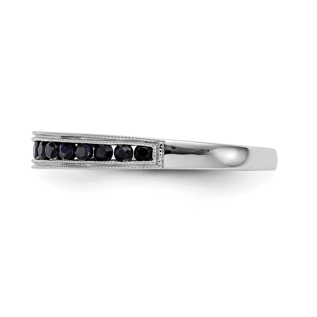 14k White Gold Blue Sapphire Complete Channel Band