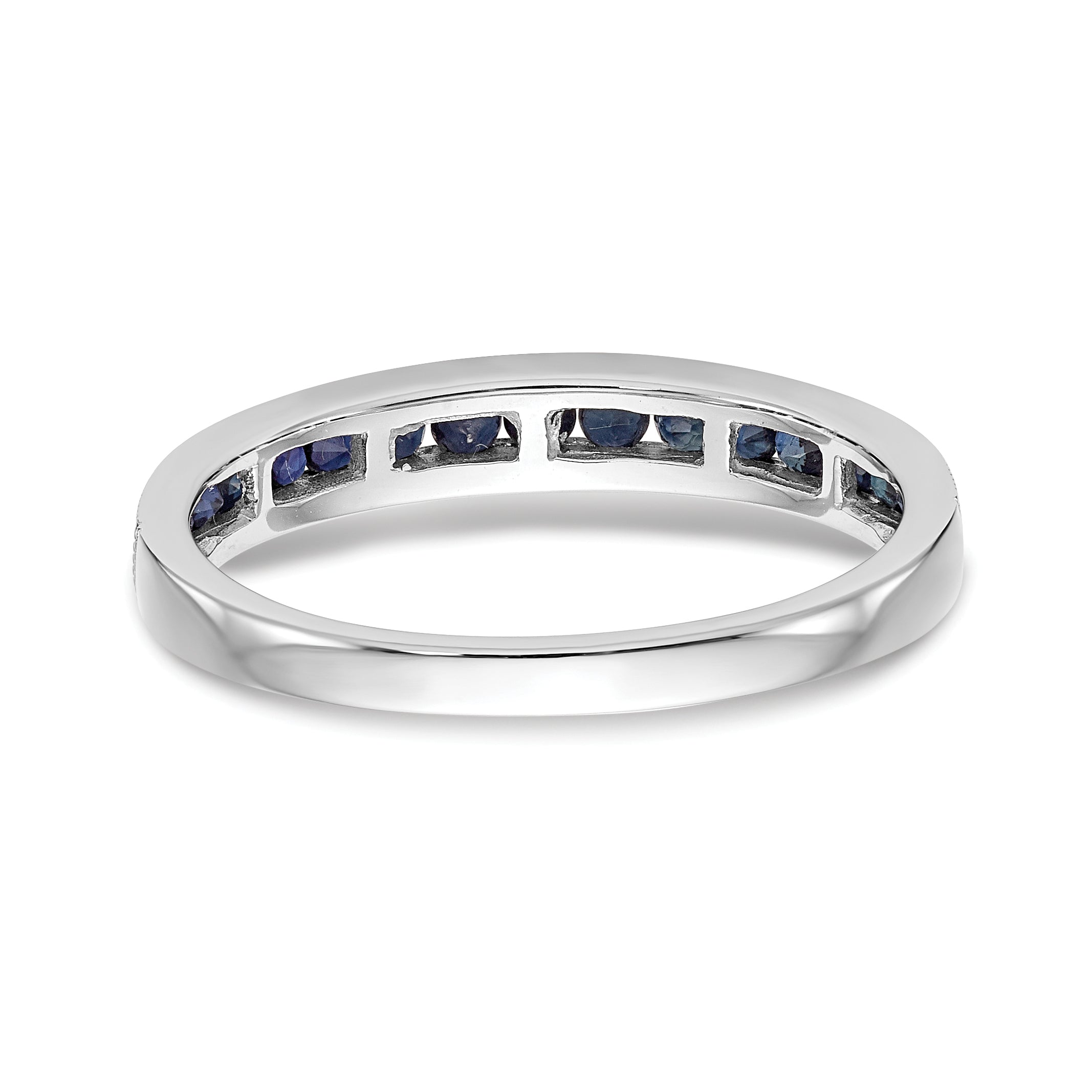 14k White Gold Blue Sapphire Complete Channel Band