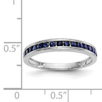 14k White Gold Blue Sapphire Complete Channel Band