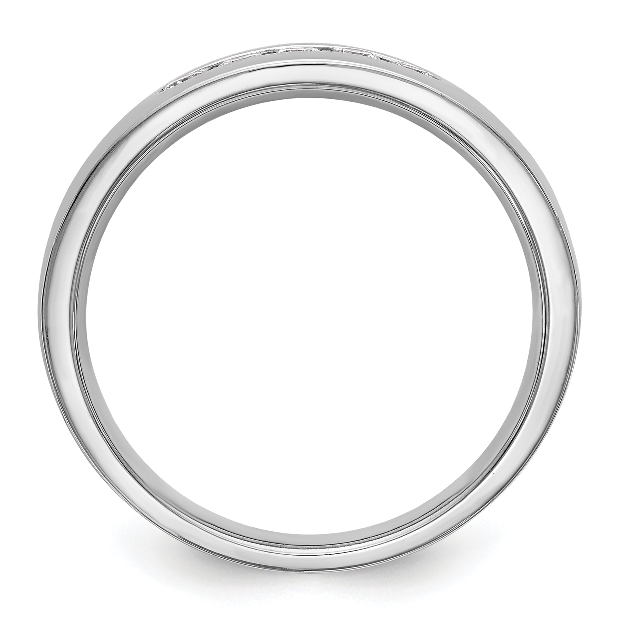 14K White Gold 5-Stone 1/4 carat Diamond Complete Men's Channel Band Secondary image