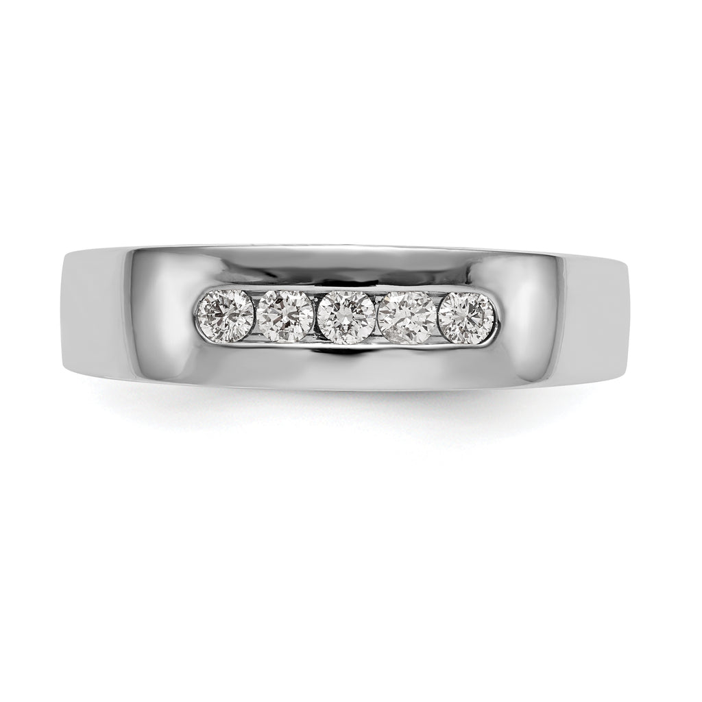 14K White Gold 5-Stone 1/4 carat Diamond Complete Men's Channel Band