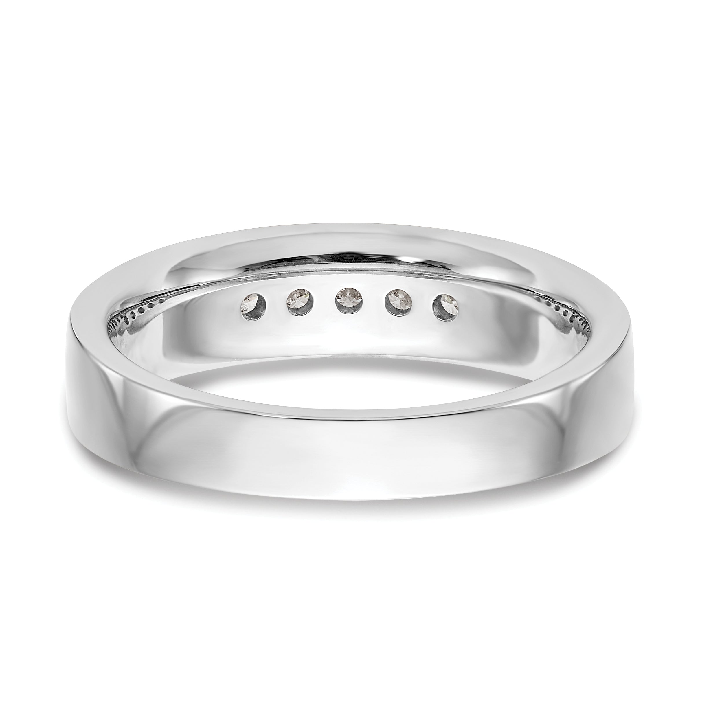 14K White Gold 5-Stone 1/4 carat Diamond Complete Men's Channel Band