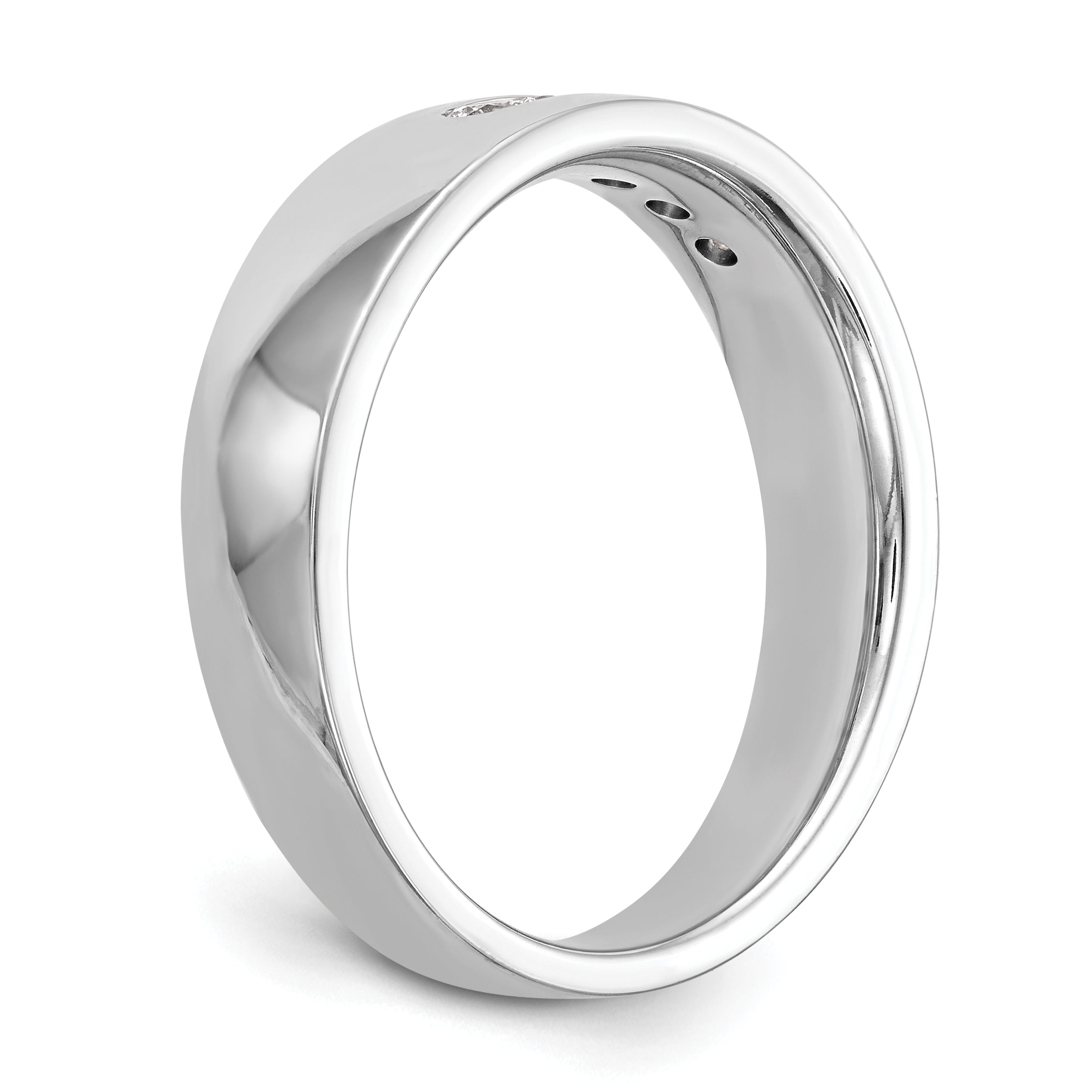 14K White Gold 5-Stone 1/4 carat Diamond Complete Men's Channel Band