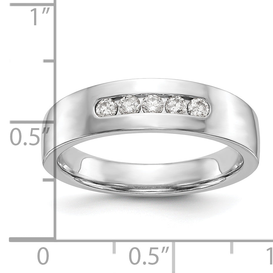 14K White Gold 5-Stone 1/4 carat Diamond Complete Men's Channel Band