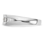 Men's Lab-Grown Diamond Channel Five-Stone Band in 14K White Gold, 3mm (1/3 ct. tw.), Size 10 - Sophia Jewelers