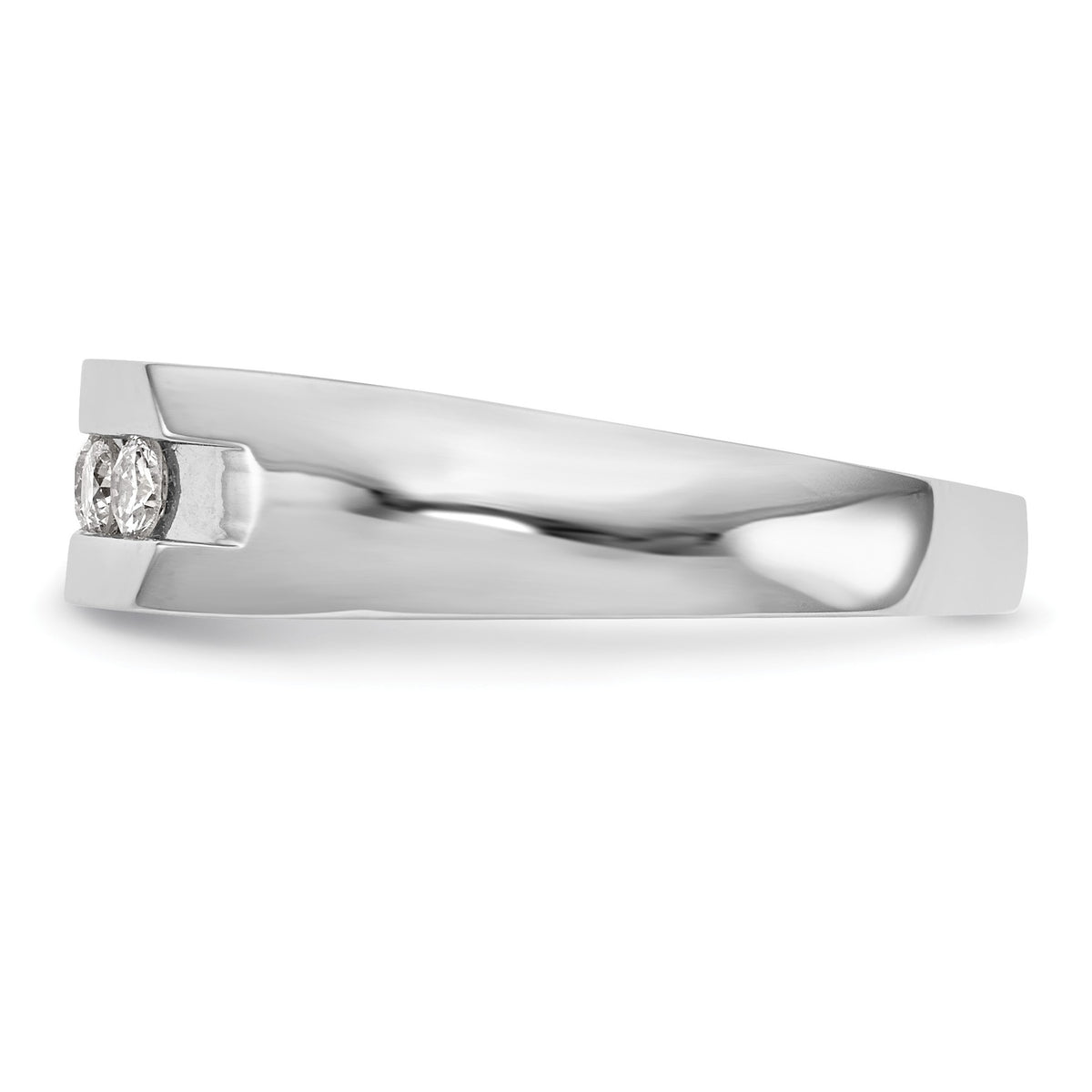 Men's Lab-Grown Diamond Channel Five-Stone Band in 14K White Gold, 3mm (1/3 ct. tw.), Size 10 - Sophia Jewelers
