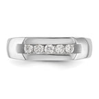 Men's Lab-Grown Diamond Channel Five-Stone Band in 14K White Gold, 3mm (1/3 ct. tw.), Size 10 - Sophia Jewelers