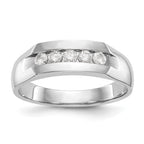 Men's Lab-Grown Diamond Channel Five-Stone Band in 14K White Gold, 3mm (1/3 ct. tw.), Size 10 - Sophia Jewelers