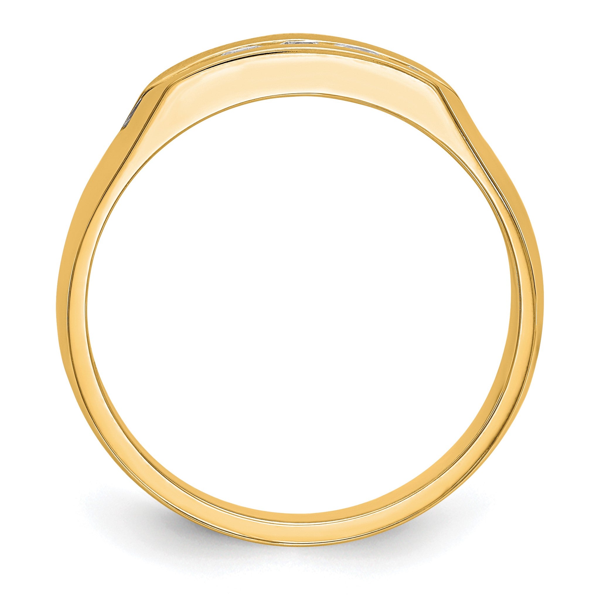 Men's Lab-Grown Diamond Channel Five-Stone Band in 14K Yellow Gold, 3mm (1/3 ct. tw.), Size 10 Secondary image