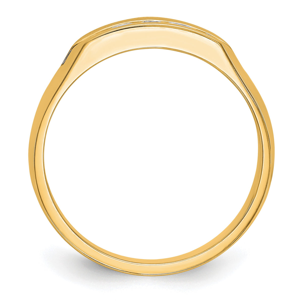 Men's Lab-Grown Diamond Channel Five-Stone Band in 14K Yellow Gold, 3mm (1/3 ct. tw.), Size 10 - Sophia Jewelers