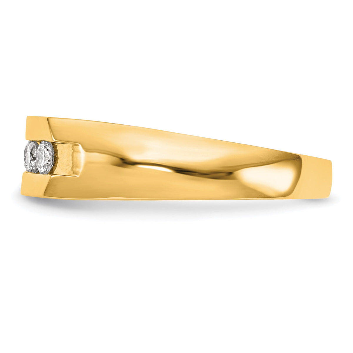Men's Lab-Grown Diamond Channel Five-Stone Band in 14K Yellow Gold, 3mm (1/3 ct. tw.), Size 10 - Sophia Jewelers