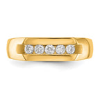 Men's Lab-Grown Diamond Channel Five-Stone Band in 14K Yellow Gold, 3mm (1/3 ct. tw.), Size 10 - Sophia Jewelers
