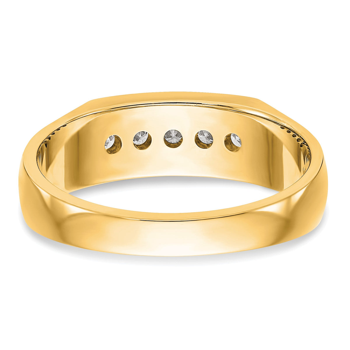 Men's Lab-Grown Diamond Channel Five-Stone Band in 14K Yellow Gold, 3mm (1/3 ct. tw.), Size 10 - Sophia Jewelers