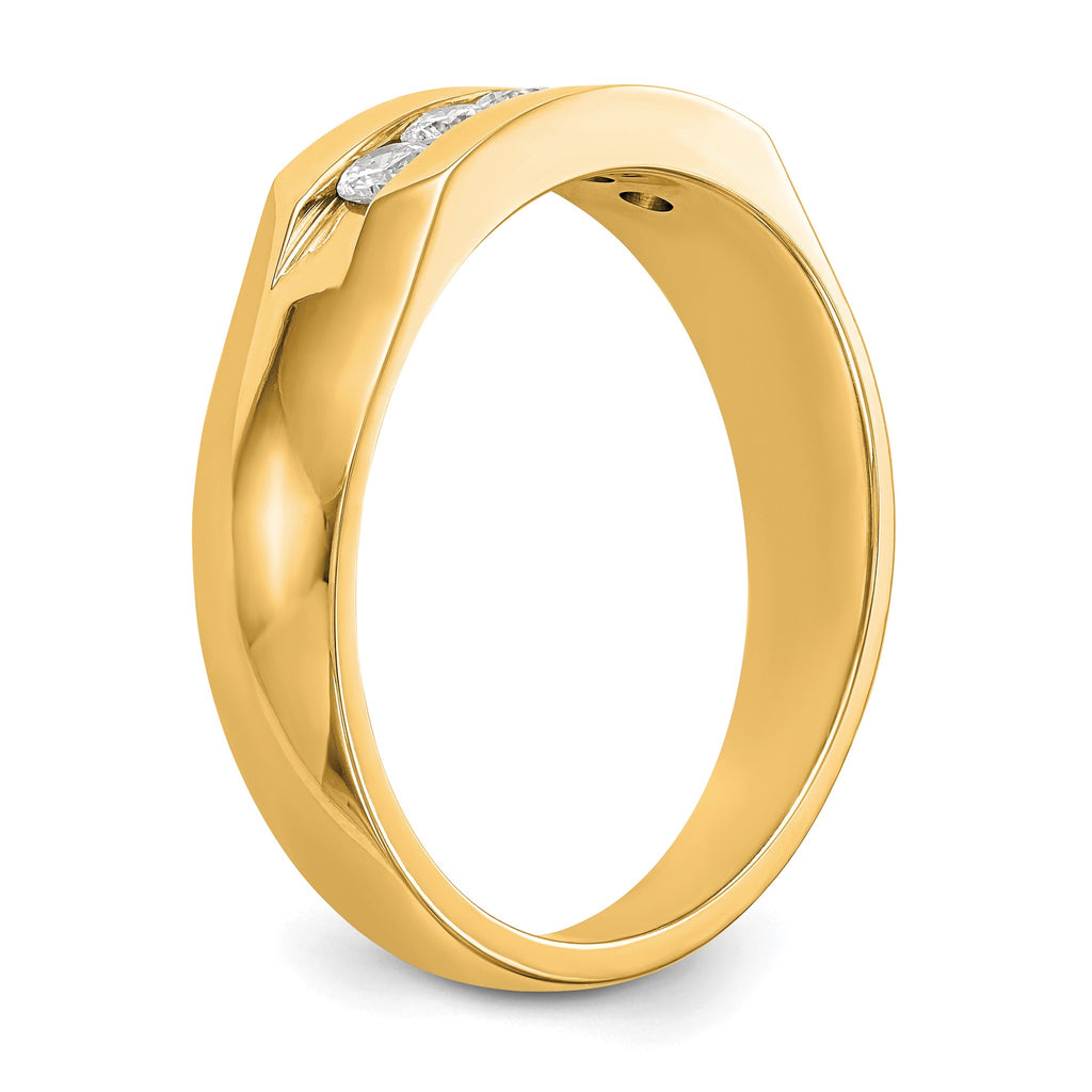 Men's Lab-Grown Diamond Channel Five-Stone Band in 14K Yellow Gold, 3mm (1/3 ct. tw.), Size 10 - Sophia Jewelers