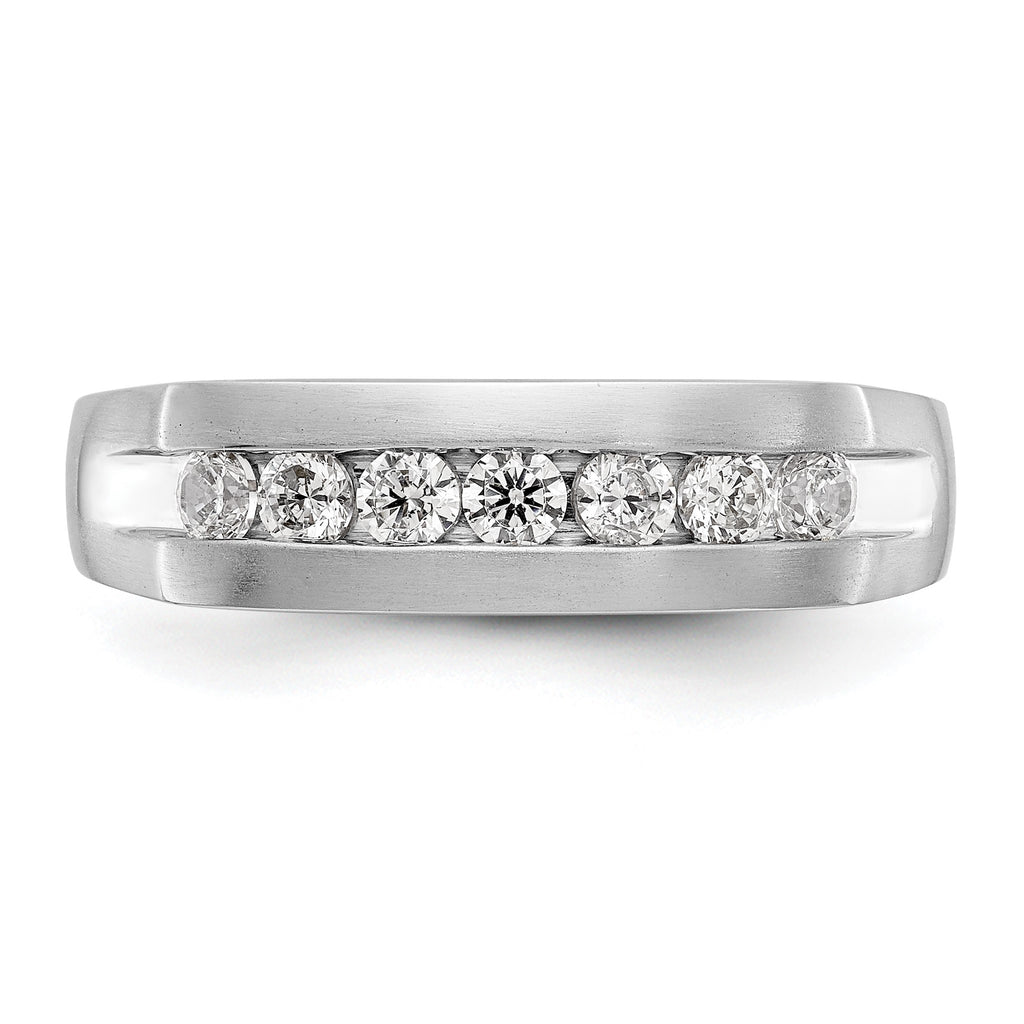 Men's Lab-Grown Diamond Channel Band in 14K White Gold, 3mm (1/2 ct. tw.), Size 10 - Sophia Jewelers