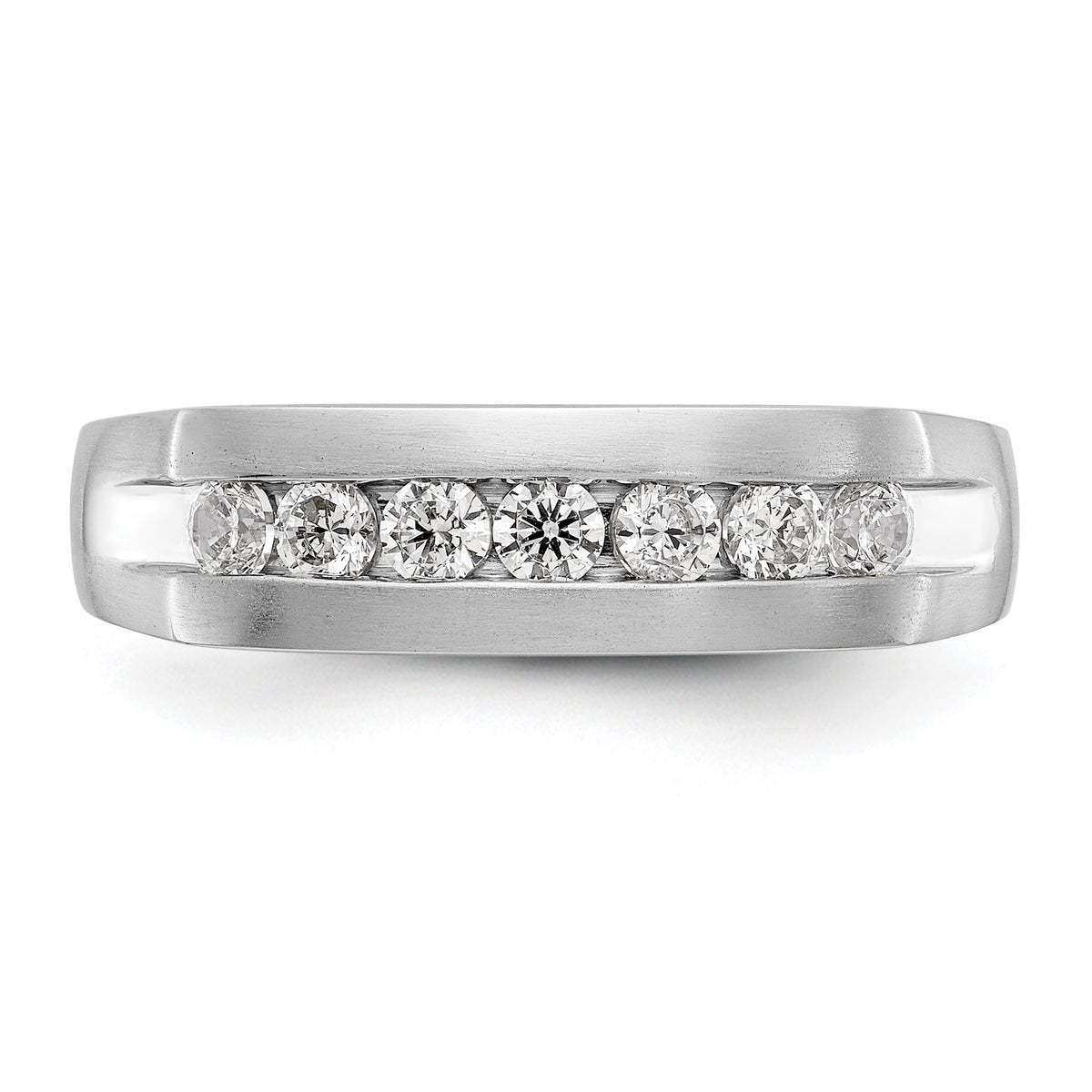Men's Lab-Grown Diamond Channel Band in 14K White Gold, 3mm (1/2 ct. tw.), Size 10 - Sophia Jewelers