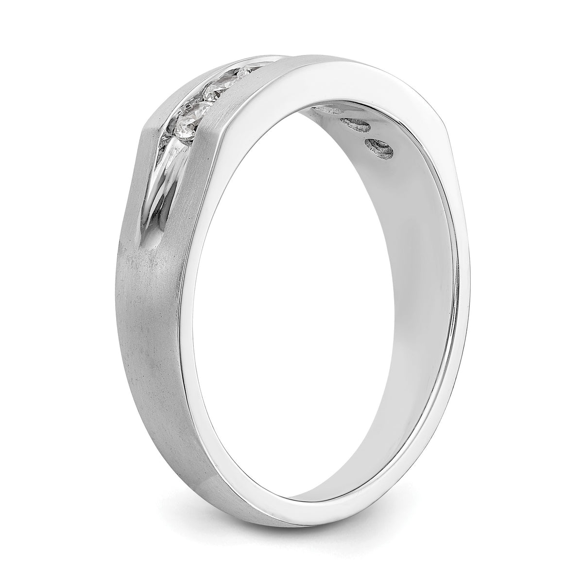 Men's Lab-Grown Diamond Channel Band in 14K White Gold, 3mm (1/2 ct. tw.), Size 10 - Sophia Jewelers