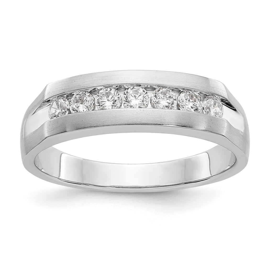 Men's Lab-Grown Diamond Channel Band in 14K White Gold, 3mm (1/2 ct. tw.), Size 10 - Sophia Jewelers