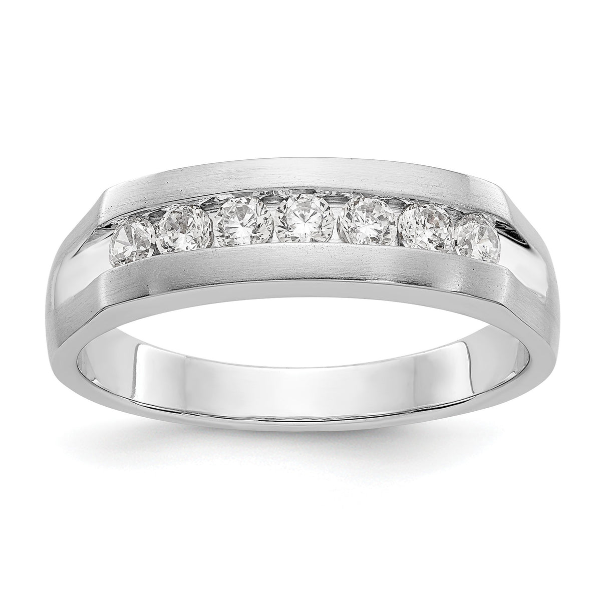 Men's Lab-Grown Diamond Channel Band in 14K White Gold, 3mm (1/2 ct. tw.), Size 10 - Sophia Jewelers