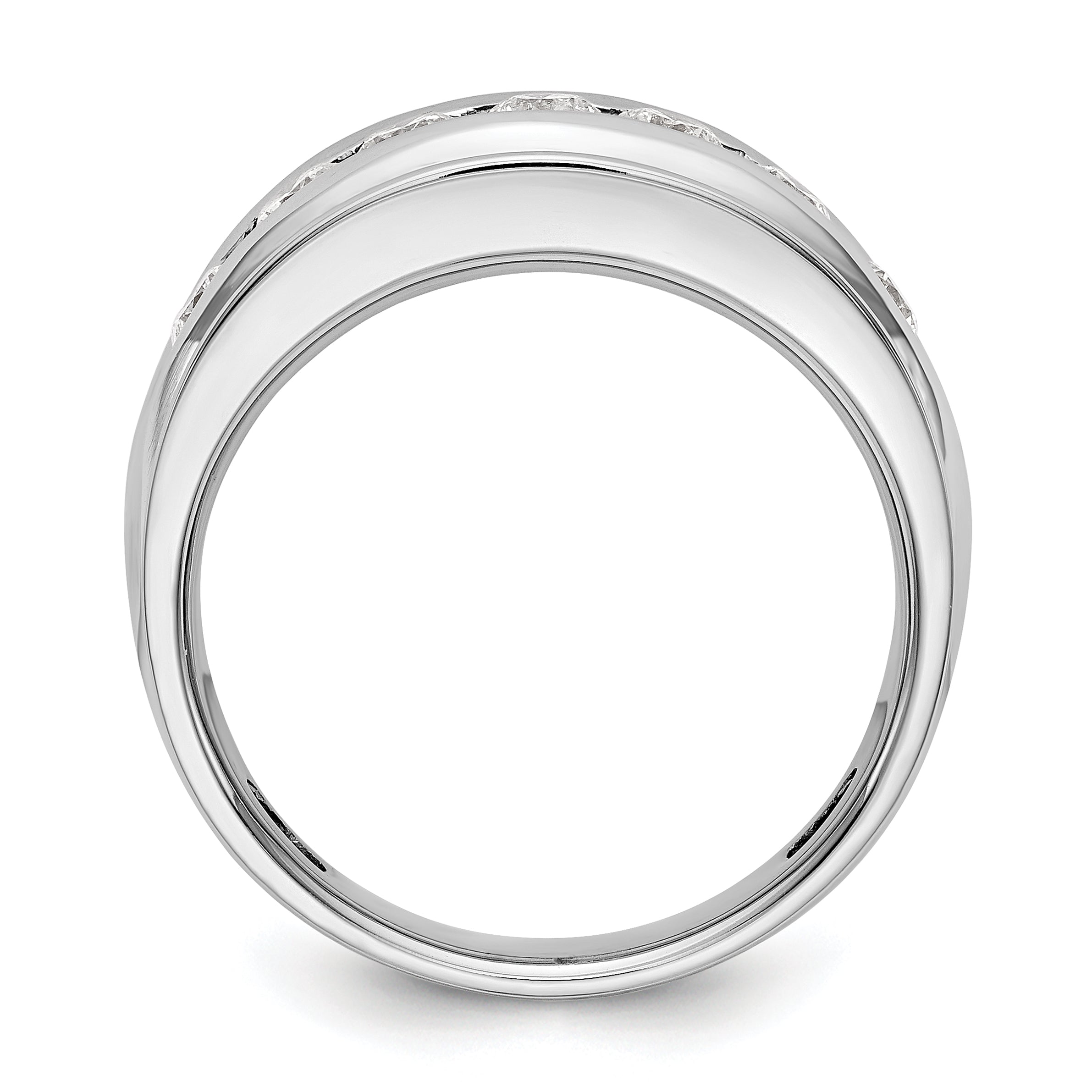 14k White Gold 1 carat Lab Grown Diamond VS/SI+ G+ Seven Stone Complete Men's Ring