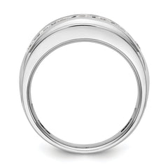 14k White Gold 1 carat Lab Grown Diamond VS/SI+ G+ Seven Stone Complete Men's Ring