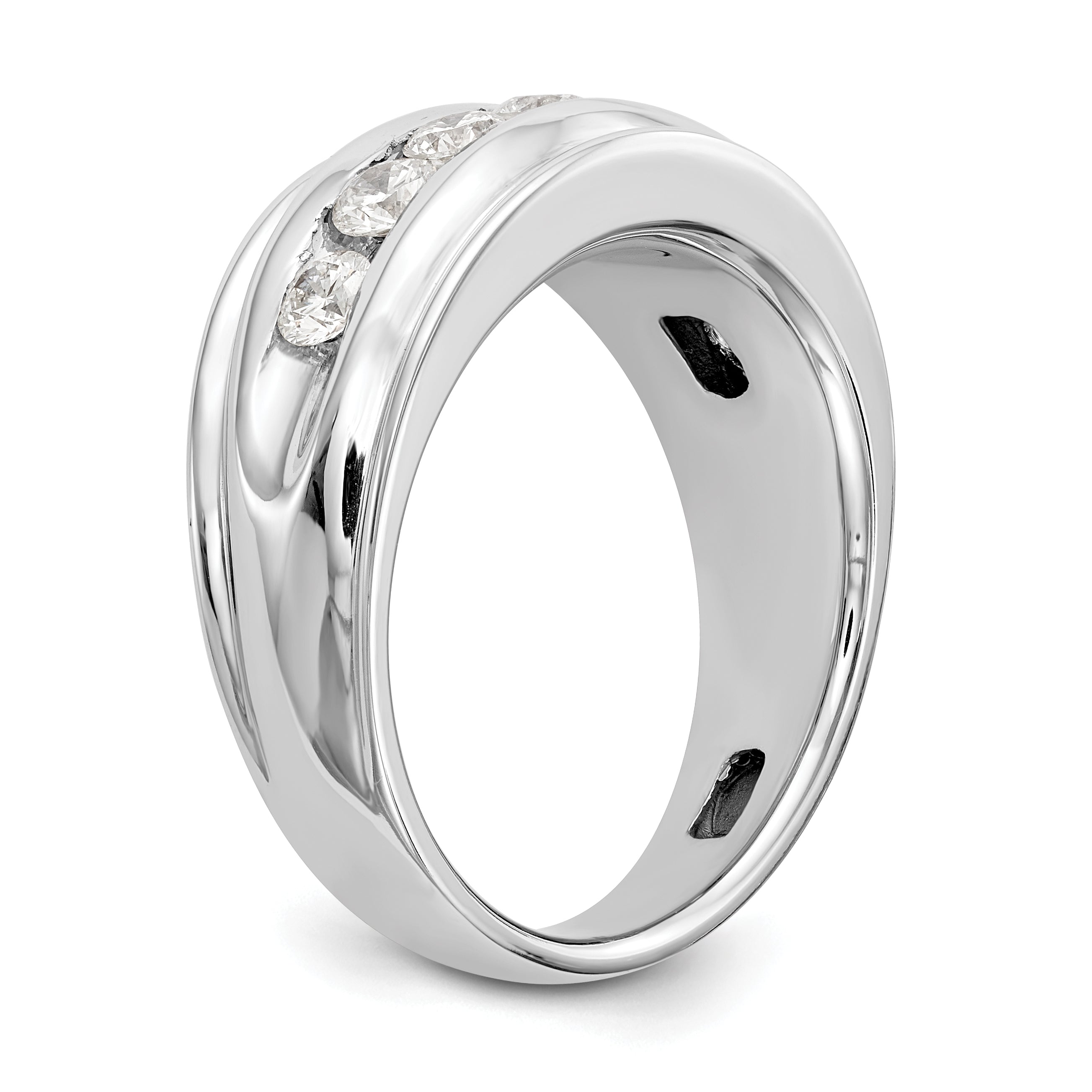 14k White Gold 1 carat Lab Grown Diamond VS/SI+ G+ Seven Stone Complete Men's Ring