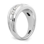 14k White Gold 1 carat Lab Grown Diamond VS/SI+ G+ Seven Stone Complete Men's Ring