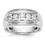 14k White Gold 1 carat Lab Grown Diamond VS/SI+ G+ Seven Stone Complete Men's Ring