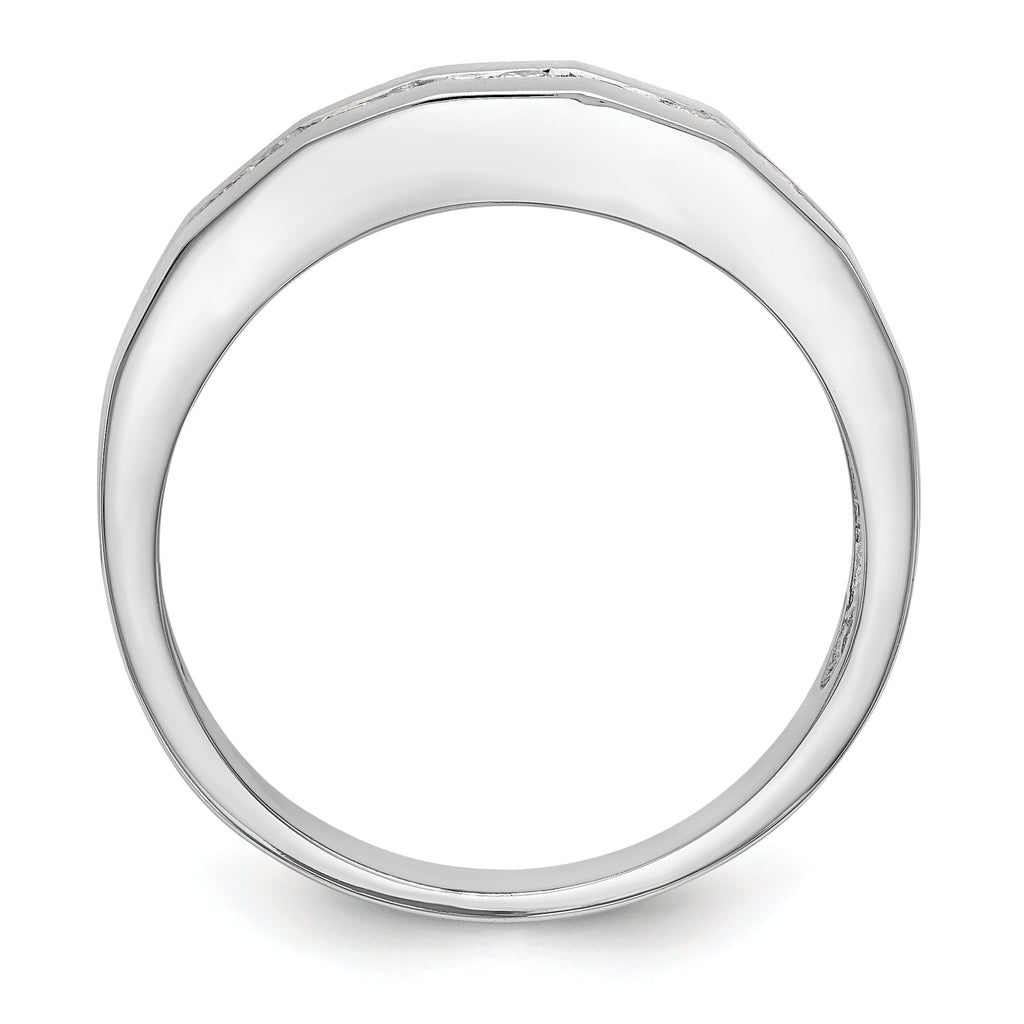 14k White Gold 1/3 carat Lab Grown Diamond VS/SI+ G+ Complete Men's Band