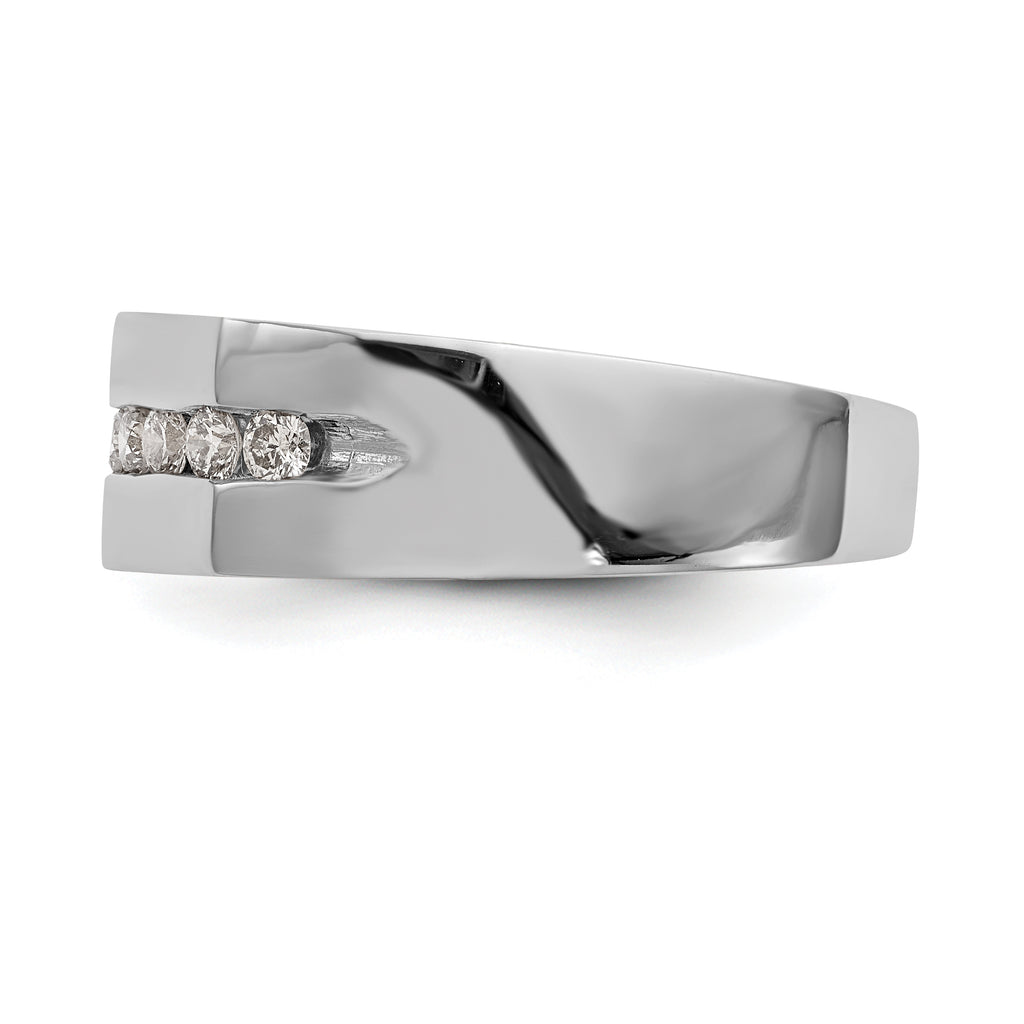 14k White Gold 1/3 carat Lab Grown Diamond VS/SI+ G+ Complete Men's Band