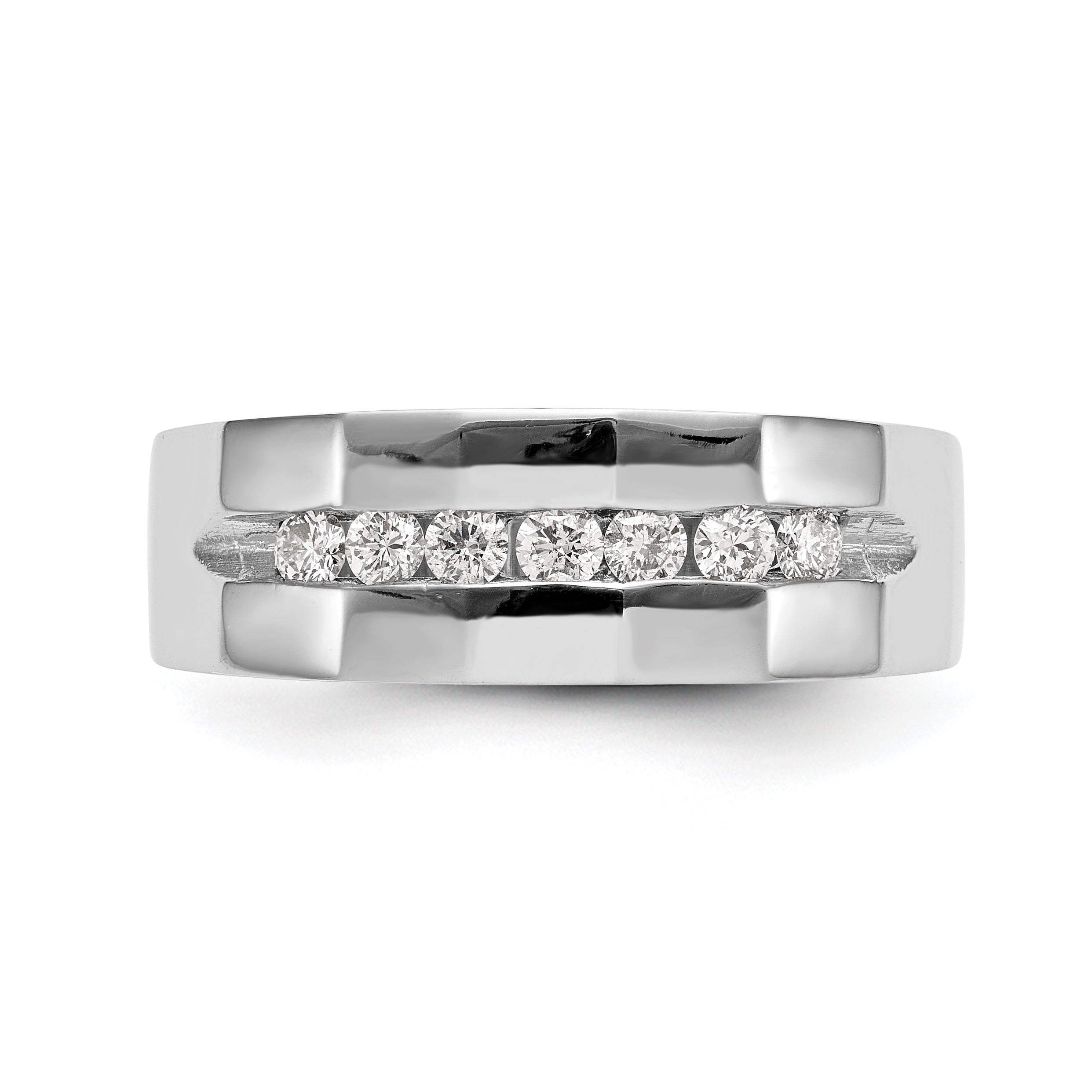 14k White Gold 1/3 carat Lab Grown Diamond VS/SI+ G+ Complete Men's Band