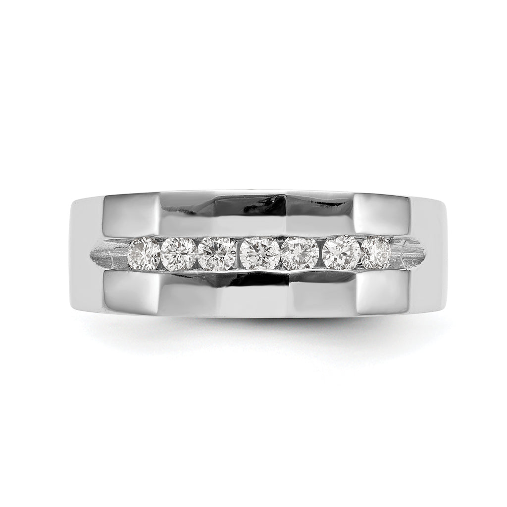 14k White Gold 1/3 carat Lab Grown Diamond VS/SI+ G+ Complete Men's Band