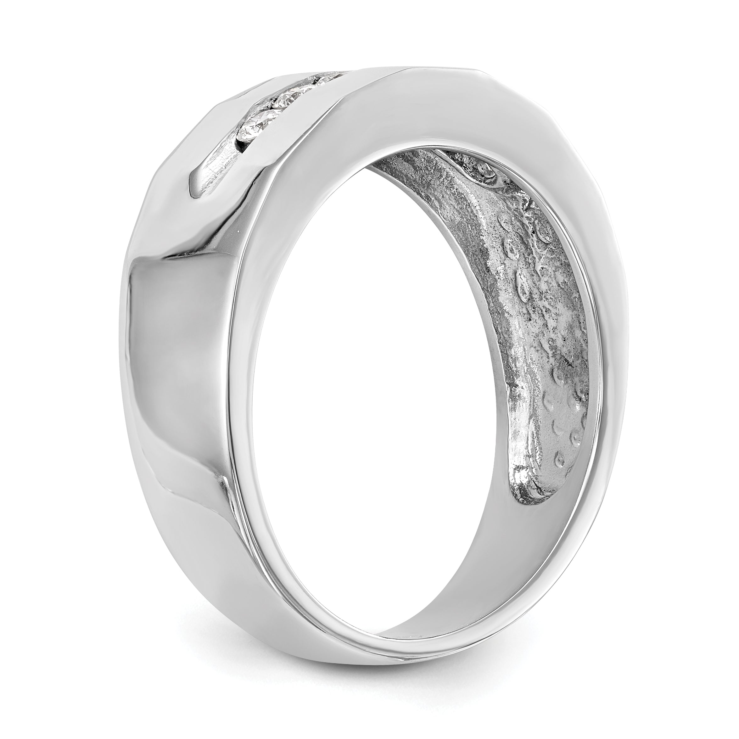 14k White Gold 1/3 carat Lab Grown Diamond VS/SI+ G+ Complete Men's Band