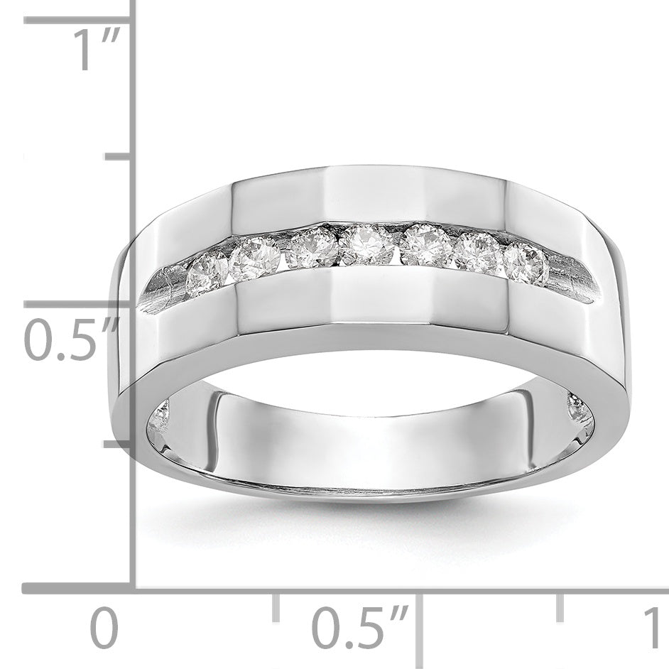 14k White Gold 1/3 carat Lab Grown Diamond VS/SI+ G+ Complete Men's Band