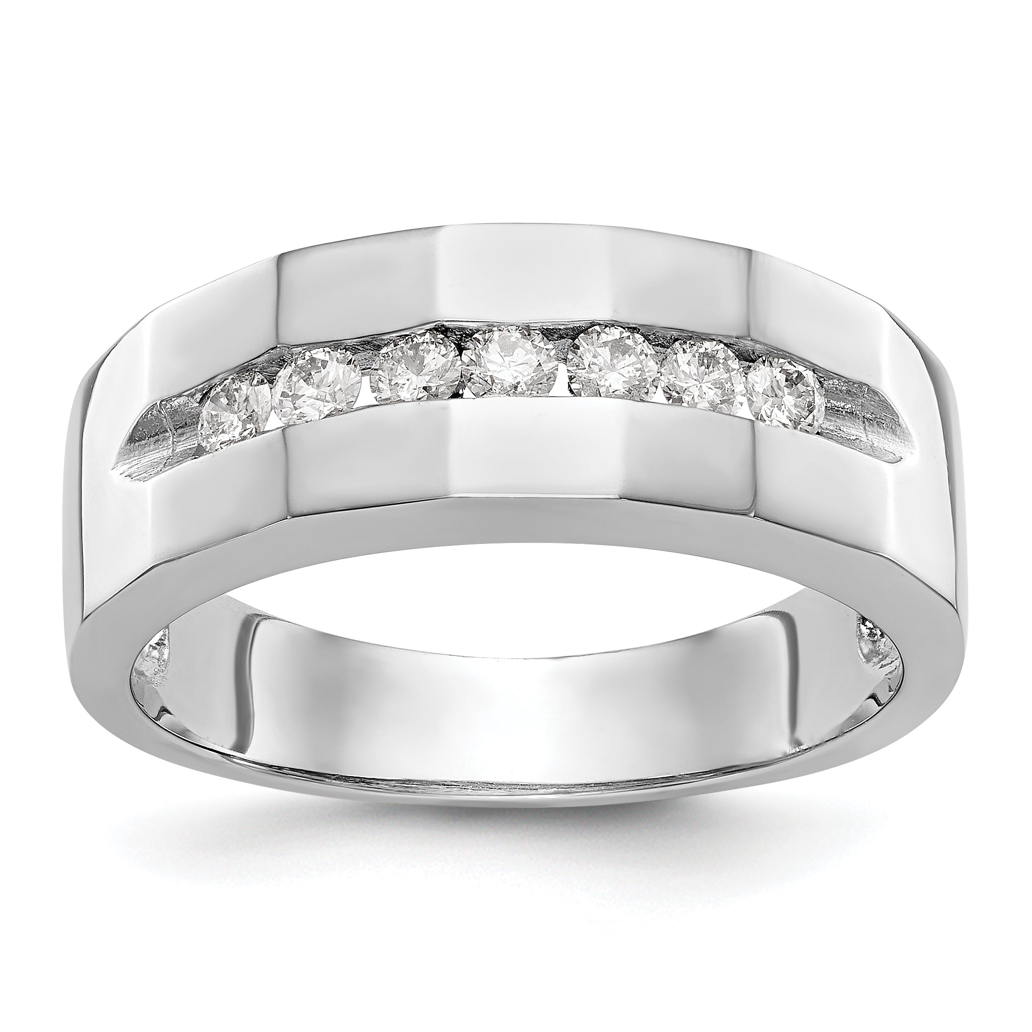 14k White Gold 1/3 carat Lab Grown Diamond VS/SI+ G+ Complete Men's Band Main image