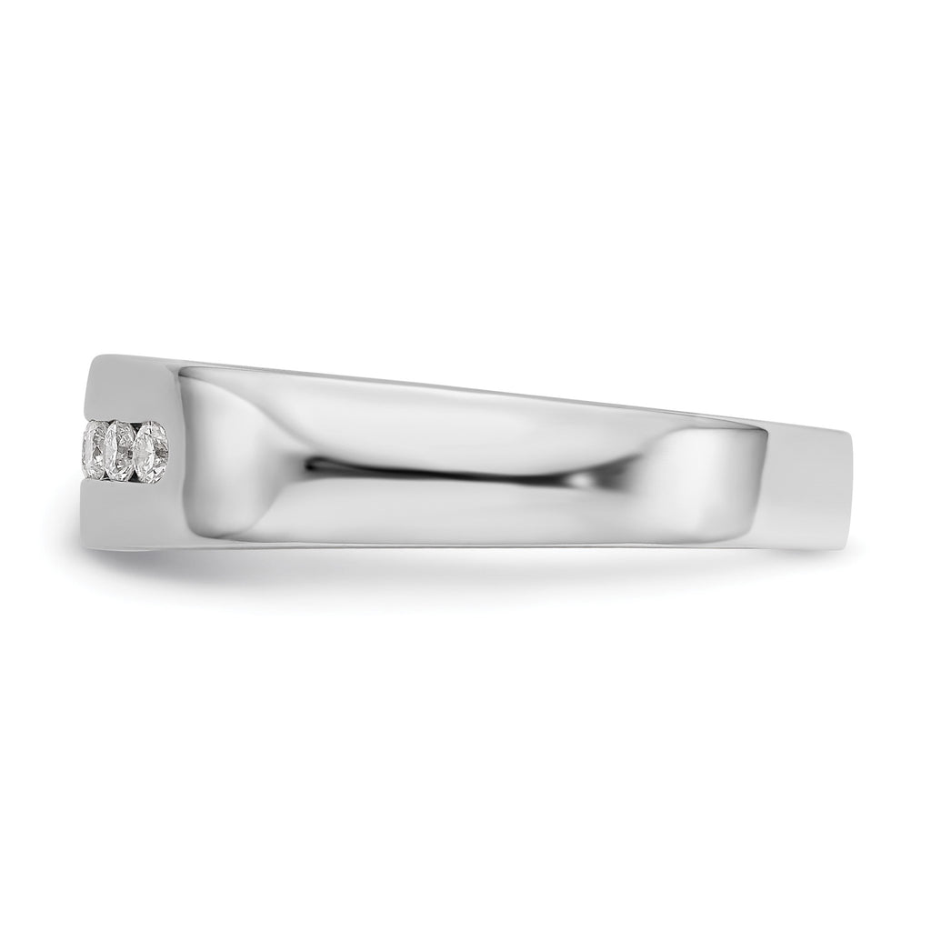 Men's Lab-Grown Diamond Channel Band in 14K White Gold, 3mm (1/3 ct. tw.), Size 10 - Sophia Jewelers