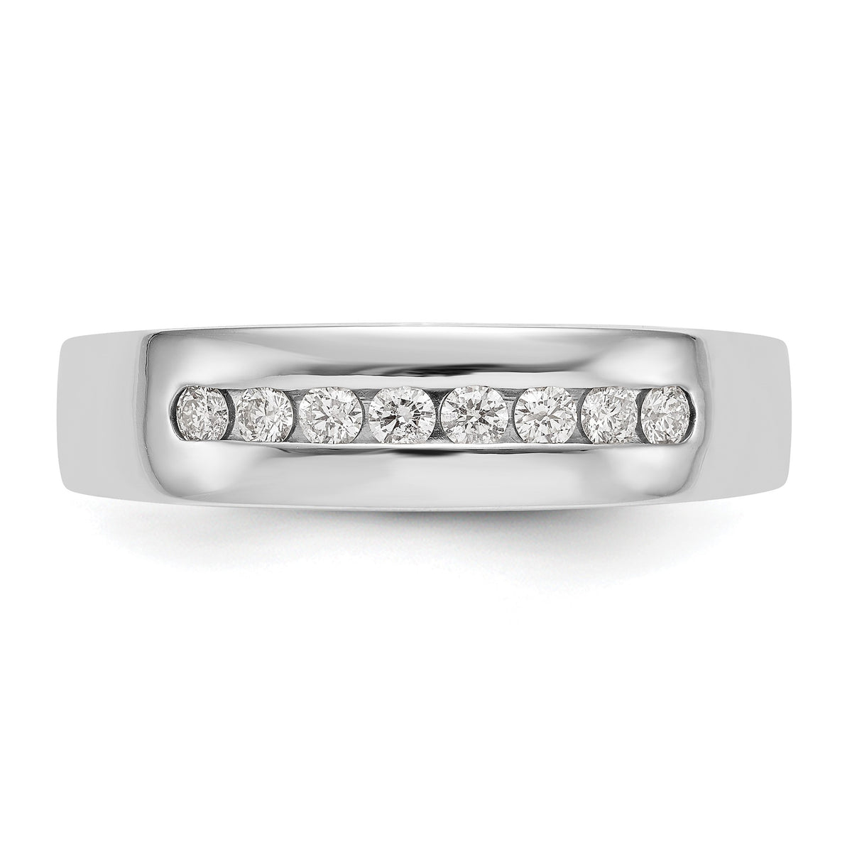 Men's Lab-Grown Diamond Channel Band in 14K White Gold, 3mm (1/3 ct. tw.), Size 10 - Sophia Jewelers