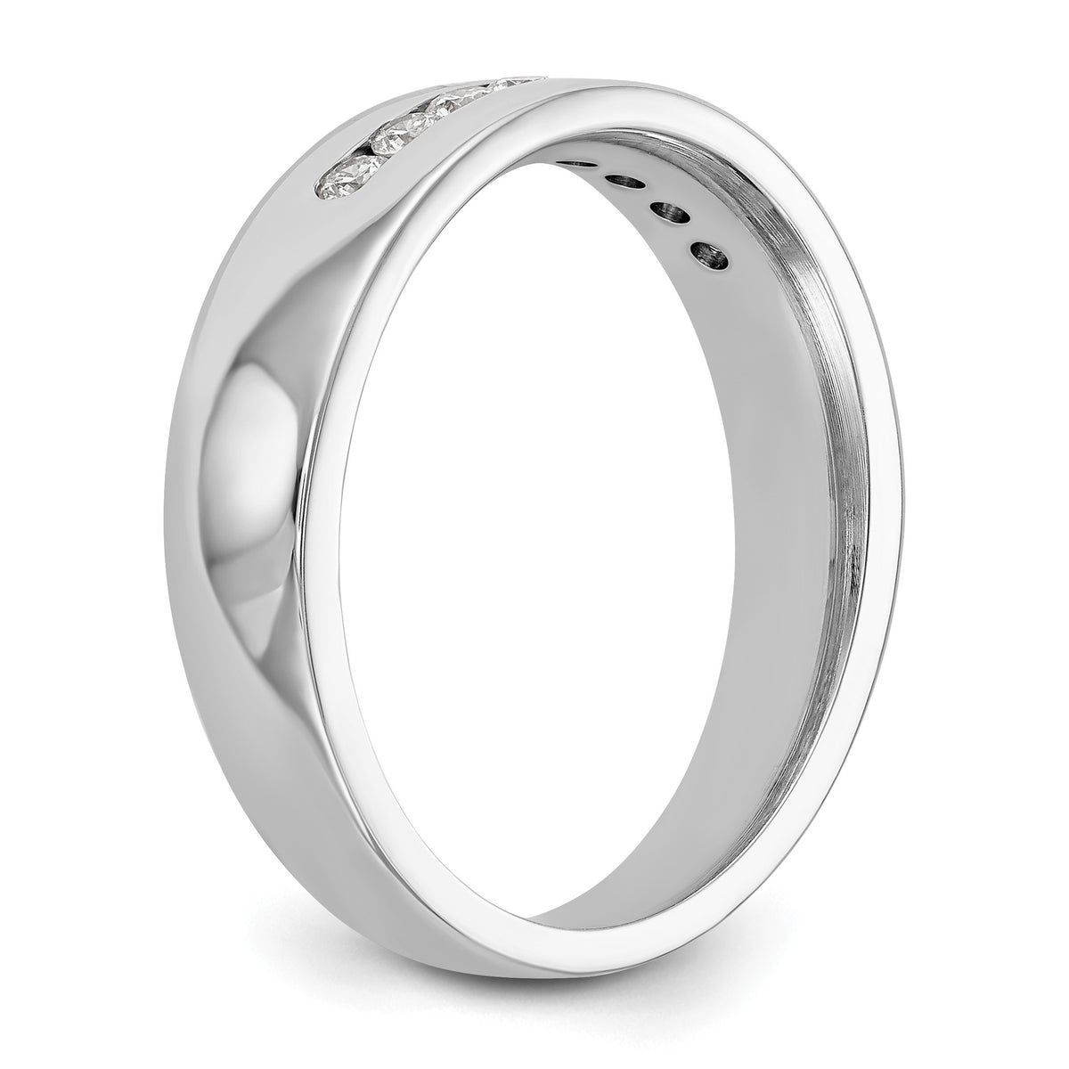 Men's Lab-Grown Diamond Channel Band in 14K White Gold, 3mm (1/3 ct. tw.), Size 10 - Sophia Jewelers