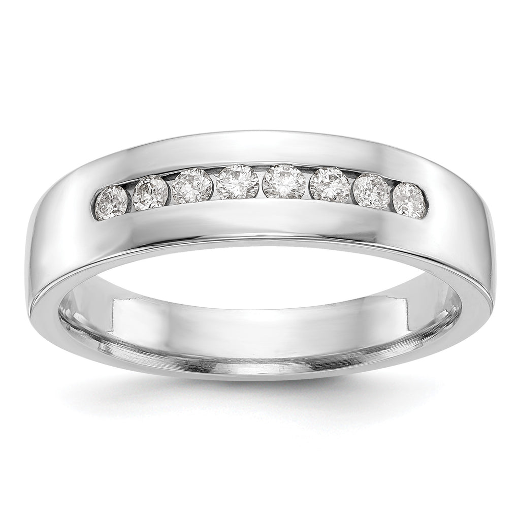 Men's Lab-Grown Diamond Channel Band in 14K White Gold, 3mm (1/3 ct. tw.), Size 10 - Sophia Jewelers